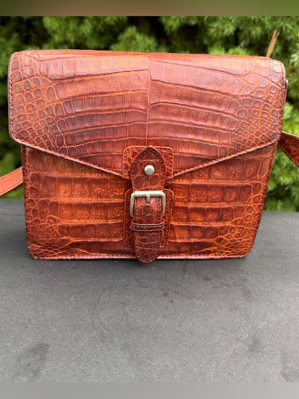 Donna Elissa Milan Vintage Crocodile Crossbody Bag